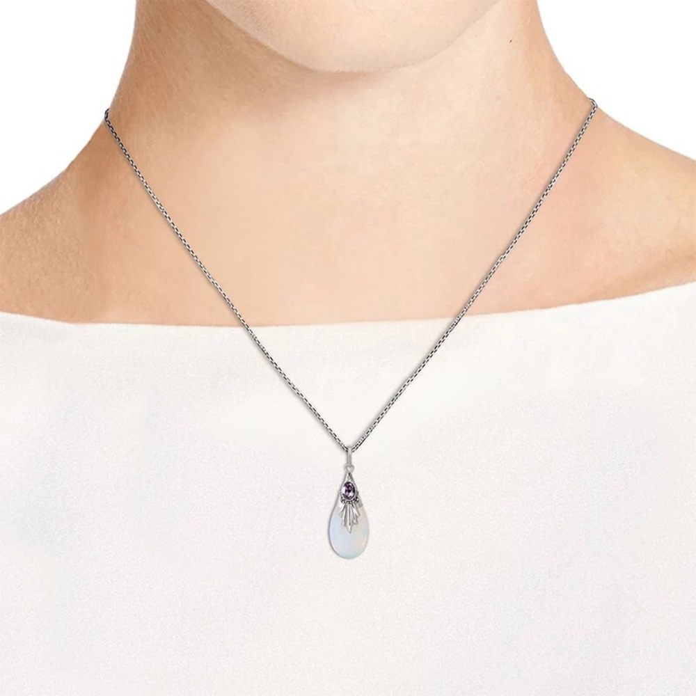 New teardrop Moonstone Pendant Necklaces